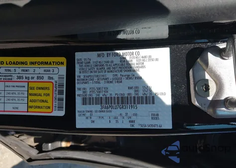 2016 Ford Fusion Hybrid Se from USA, damaged, VIN 3FA6P0LU7GR311915